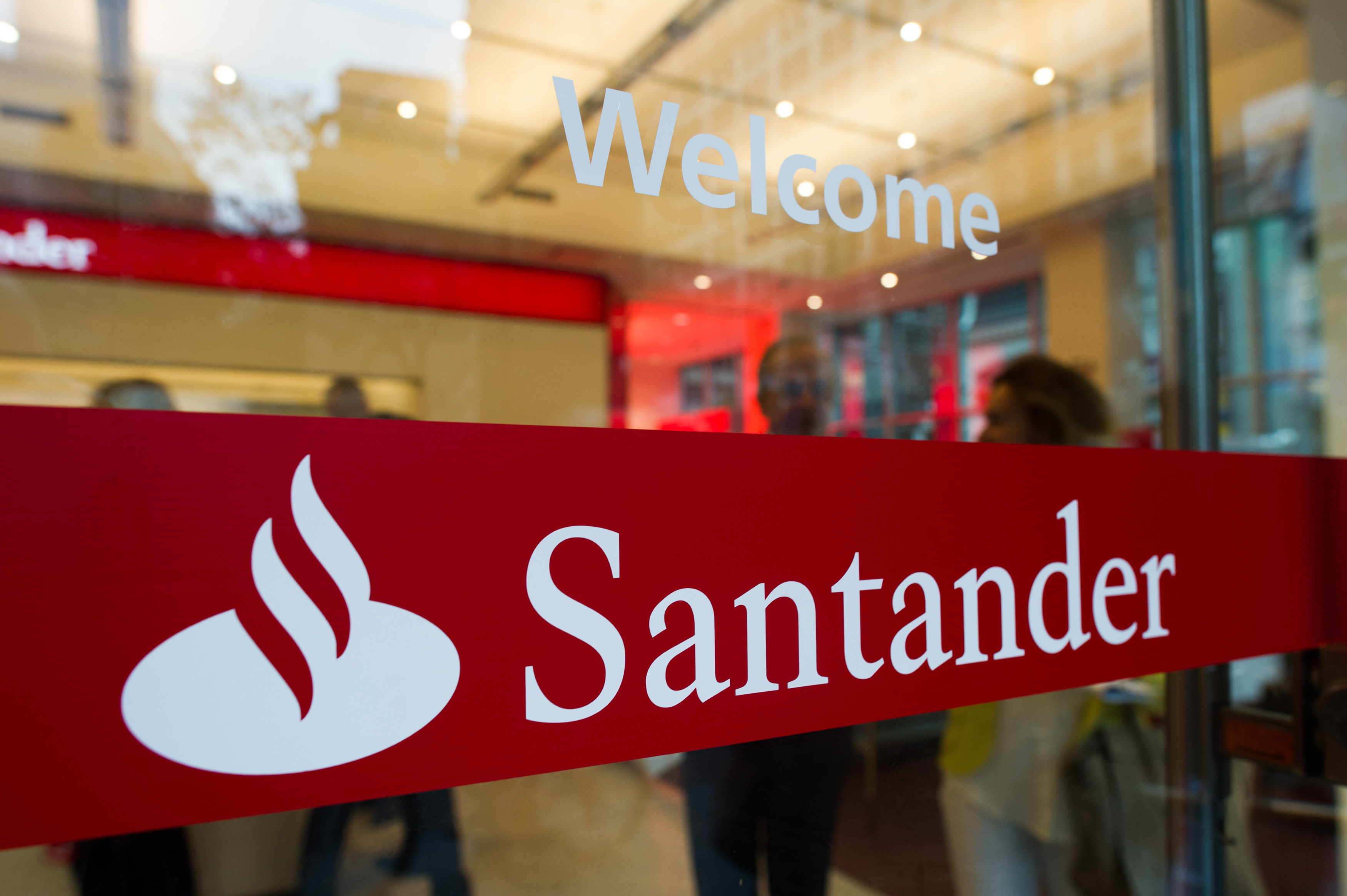 Santander sign outside a branch.