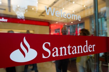 Santander sign outside a branch.