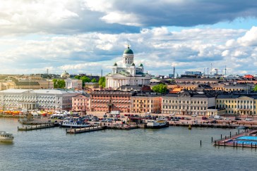 The Helsinki, Finland cityscape.