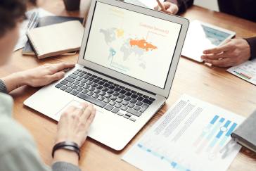 Map on laptop