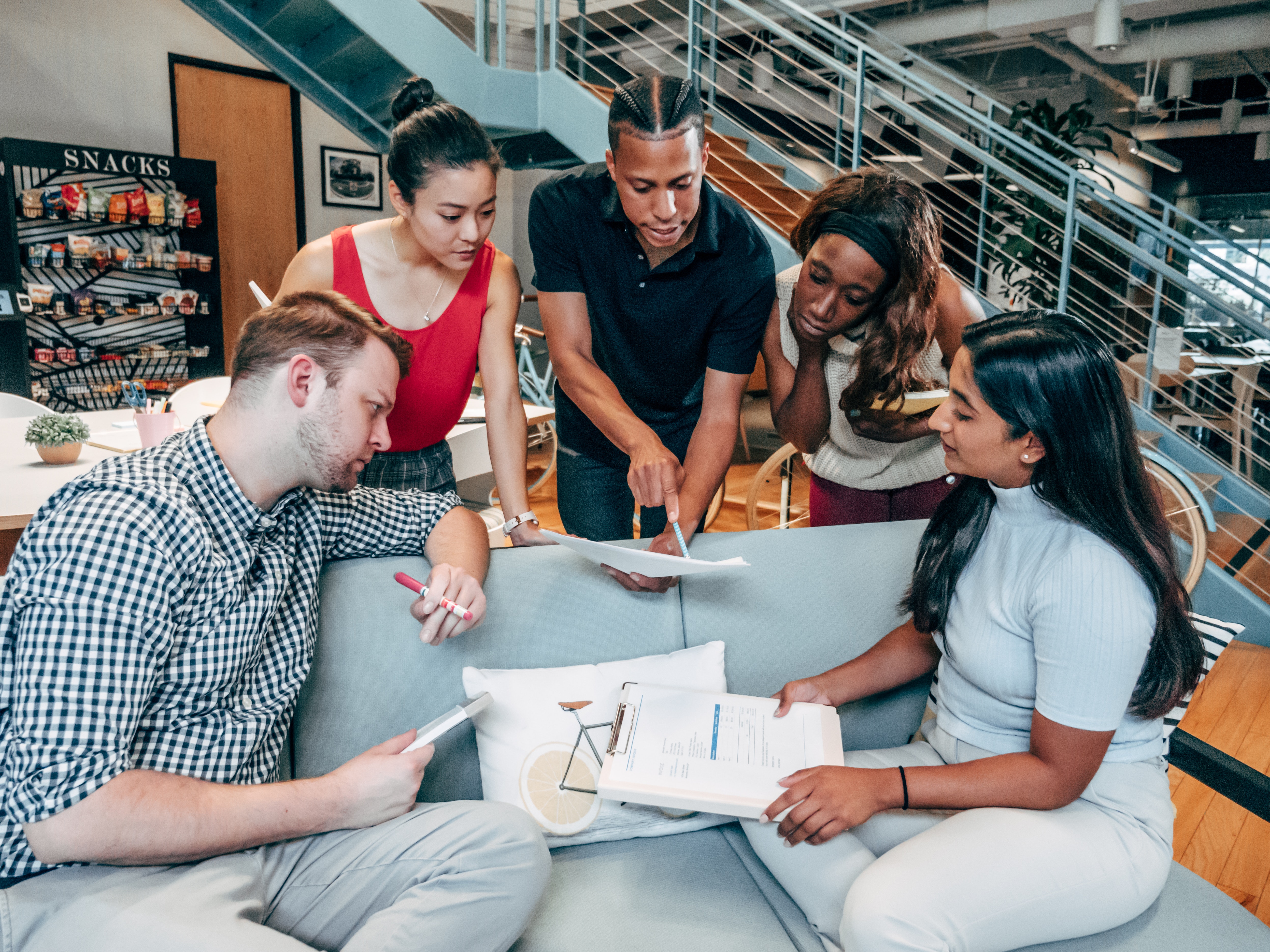 Employees talking