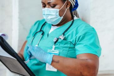 Nurse on tablet