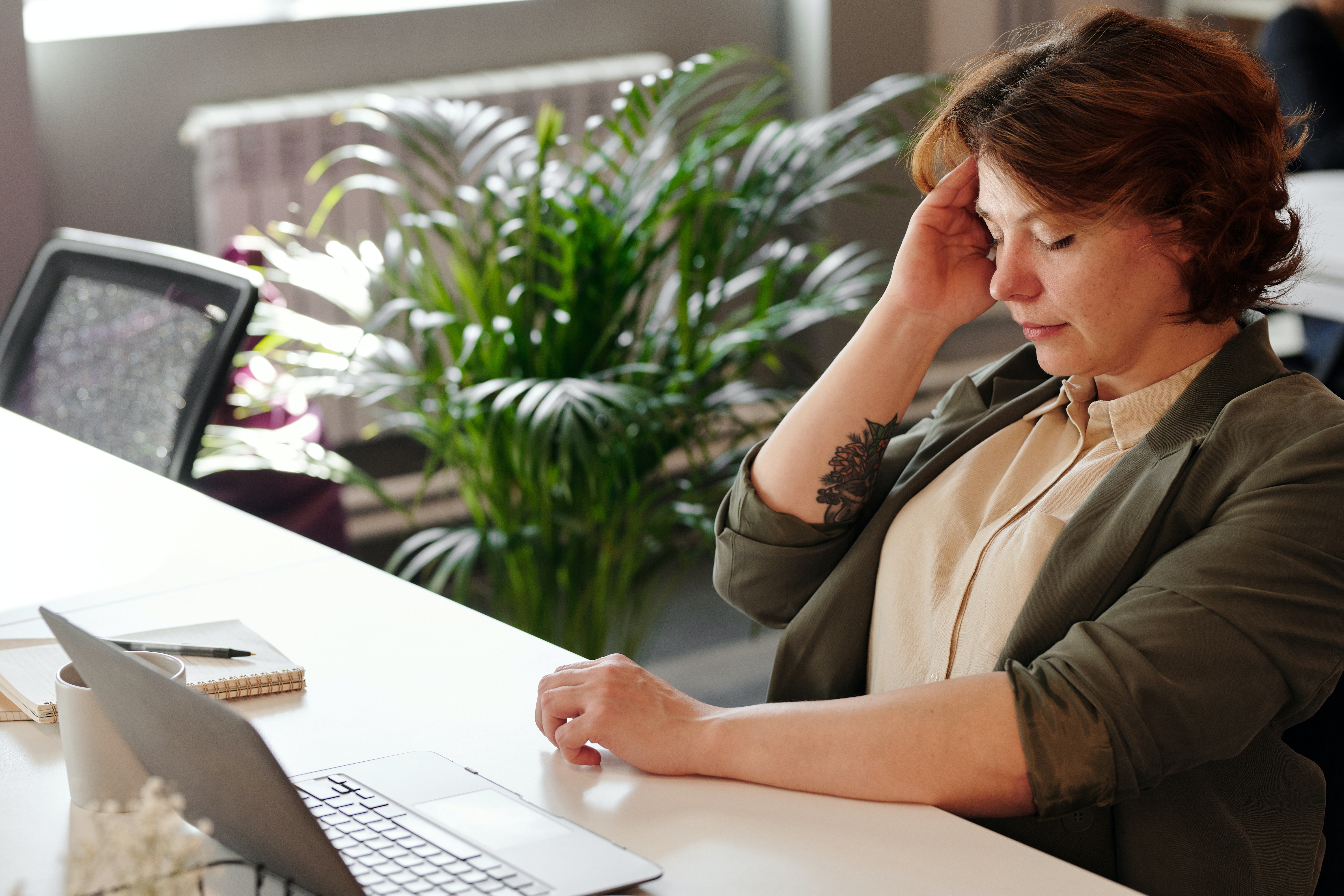 Woman with headache