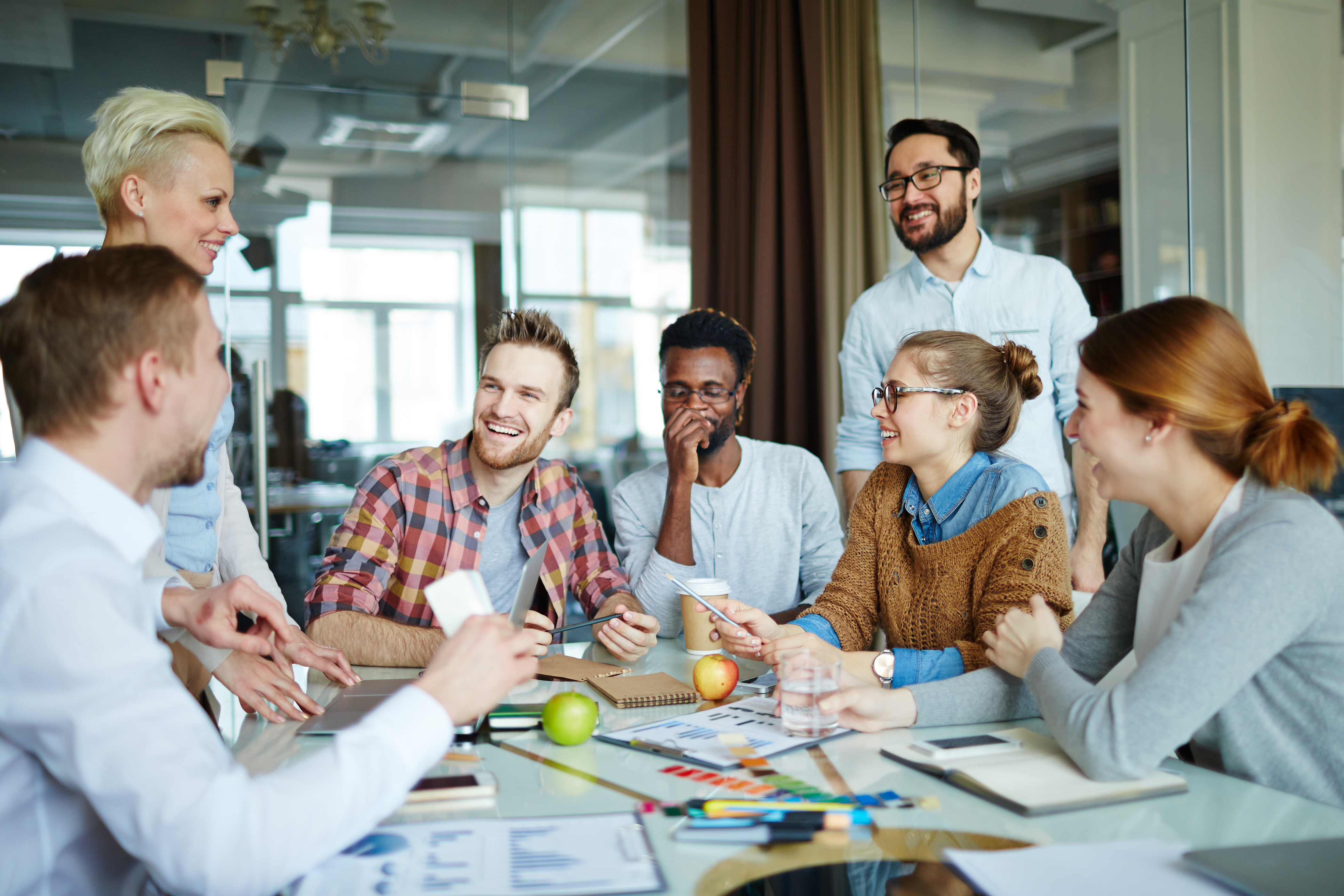 Employees in meeting