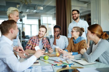 Employees in meeting