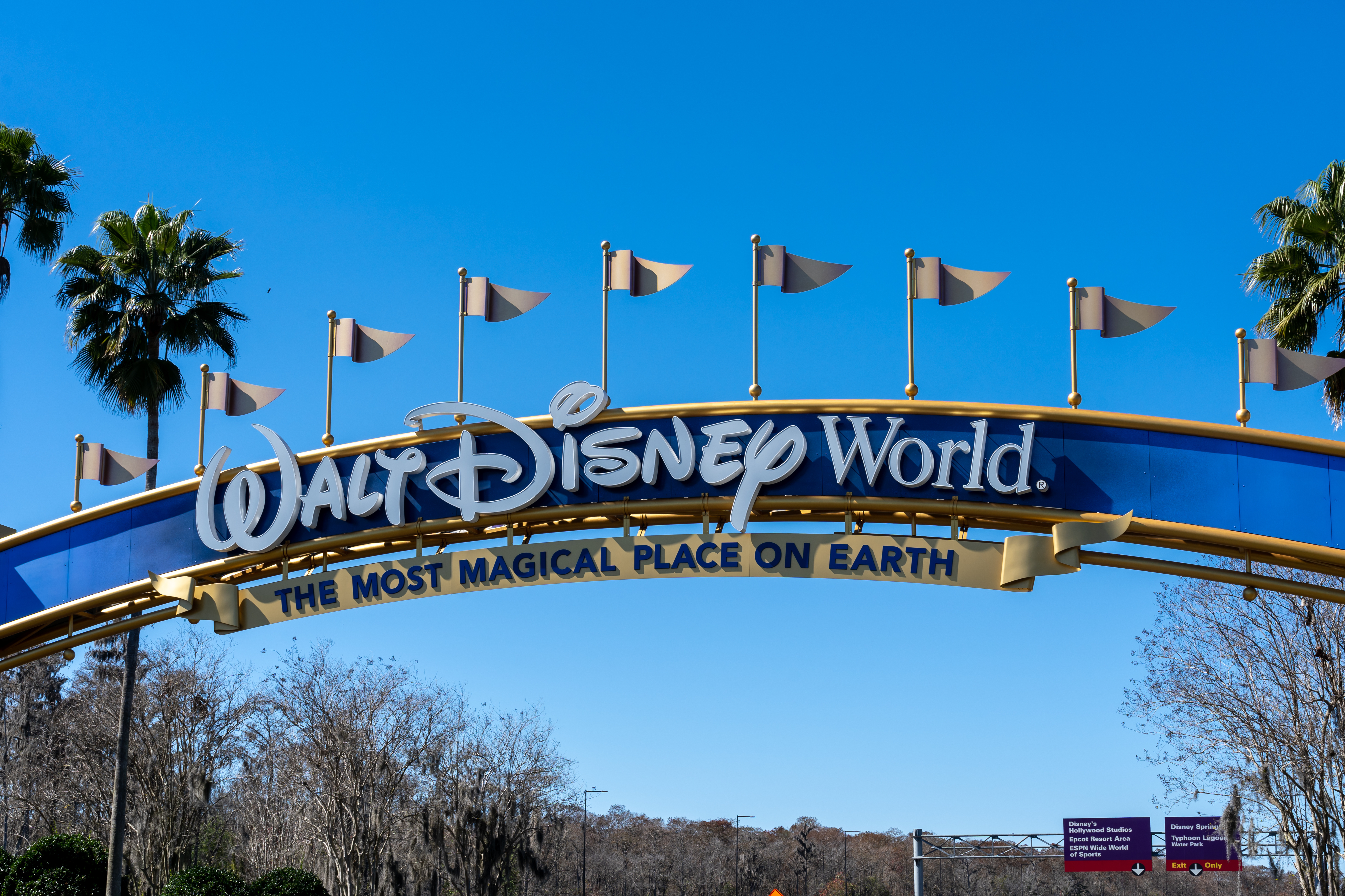 Walt Disney World entrance arch gate in Orlando, Florida.