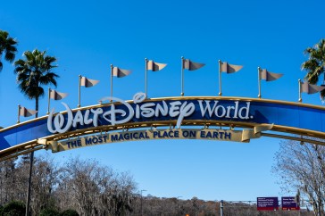 Walt Disney World entrance arch gate in Orlando, Florida.