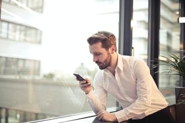 Employee on phone