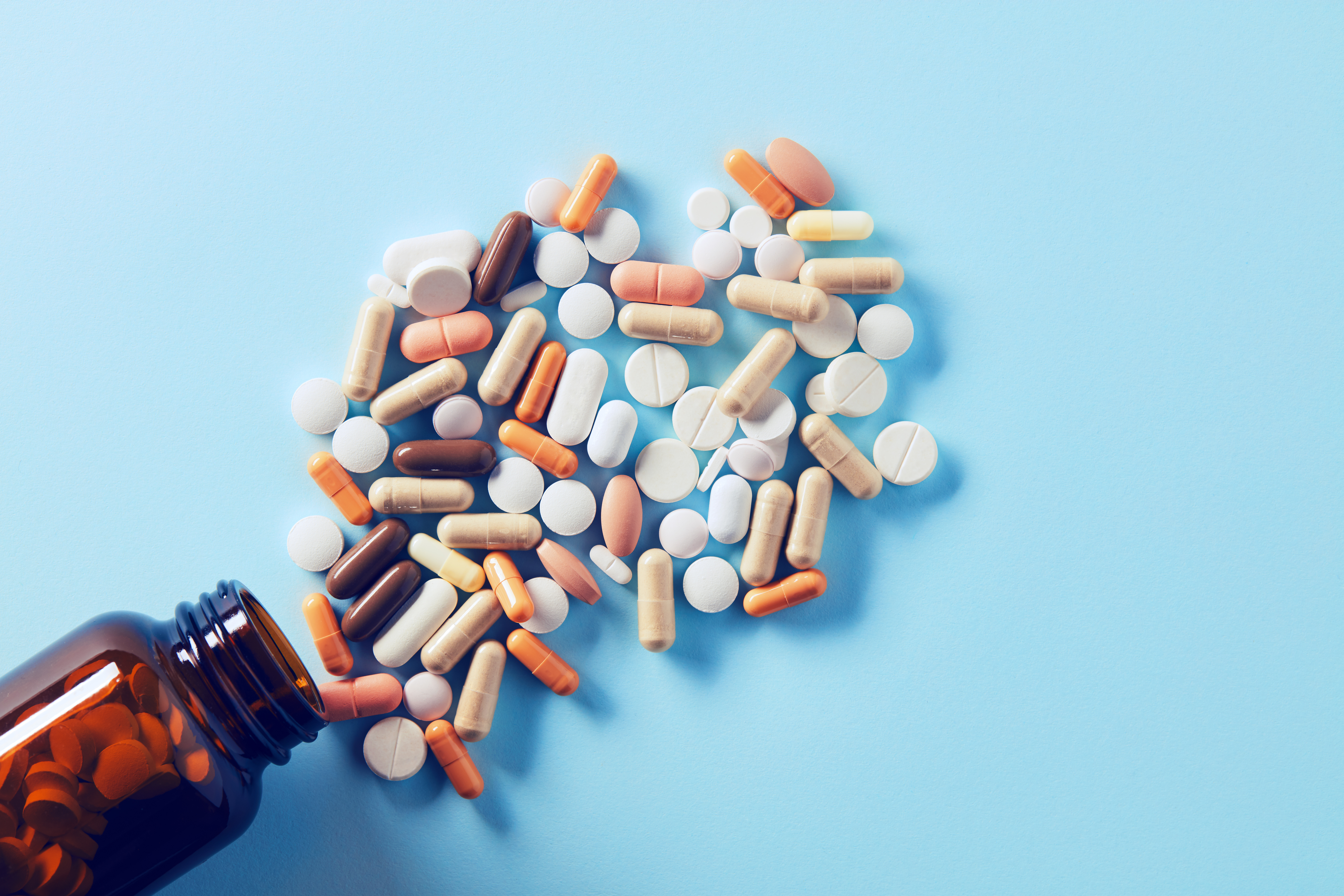 Pills and pill bottle