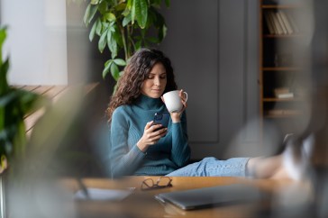 Woman distracted at work.