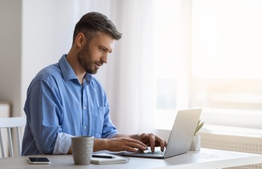 Man working on laptop