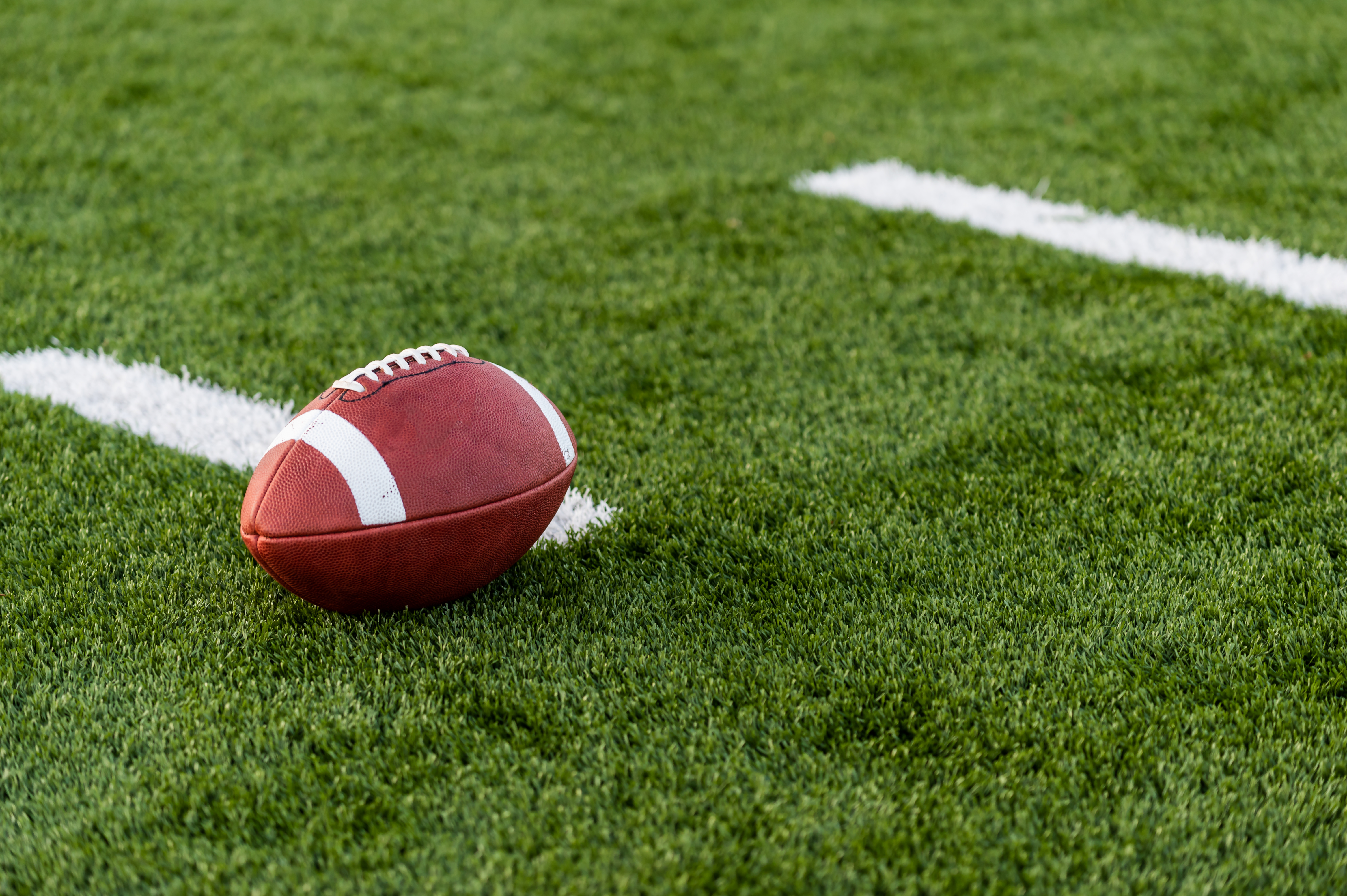A football on the field