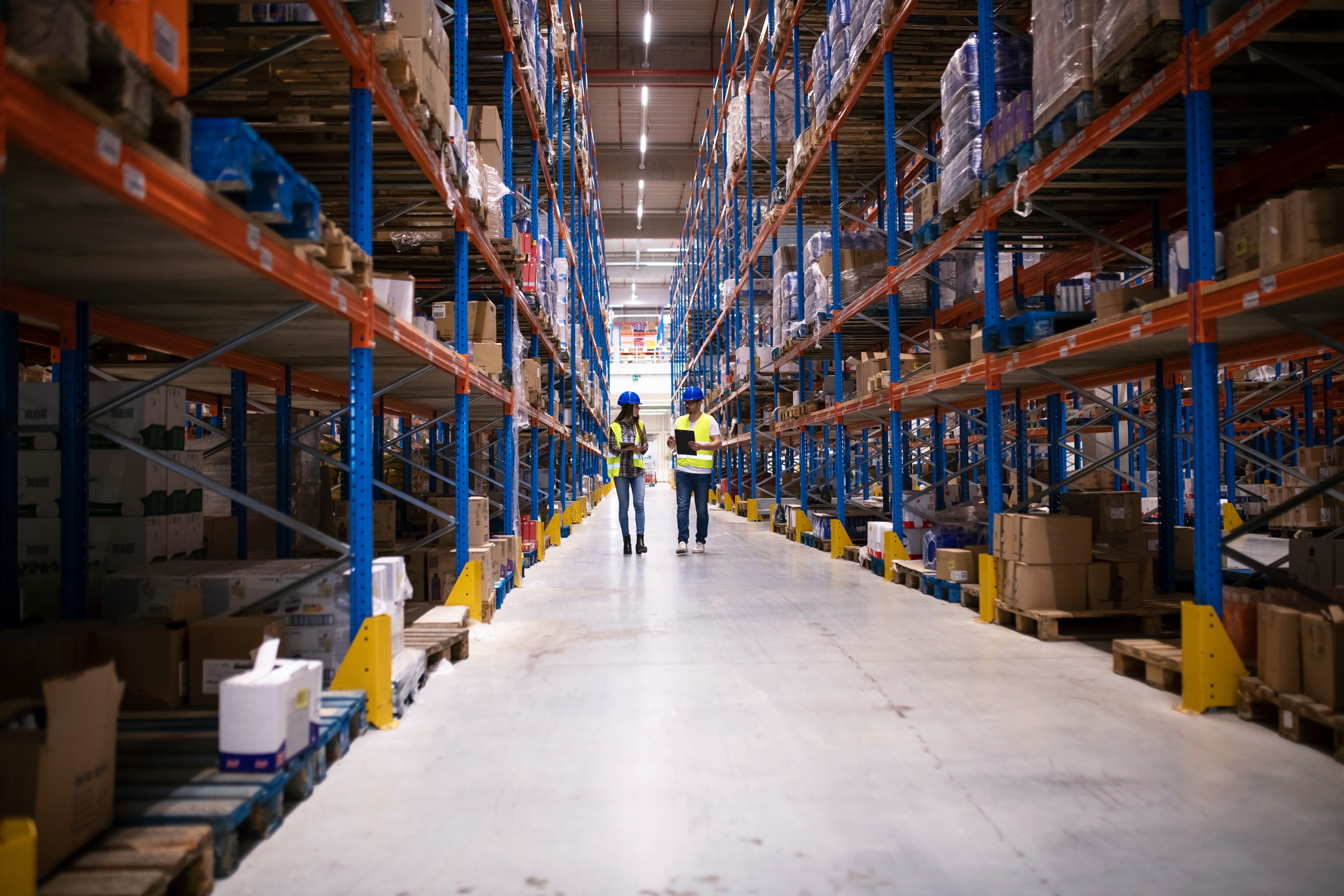 Workers in a warehouse