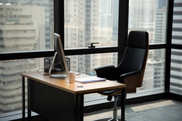 Empty desk in an office