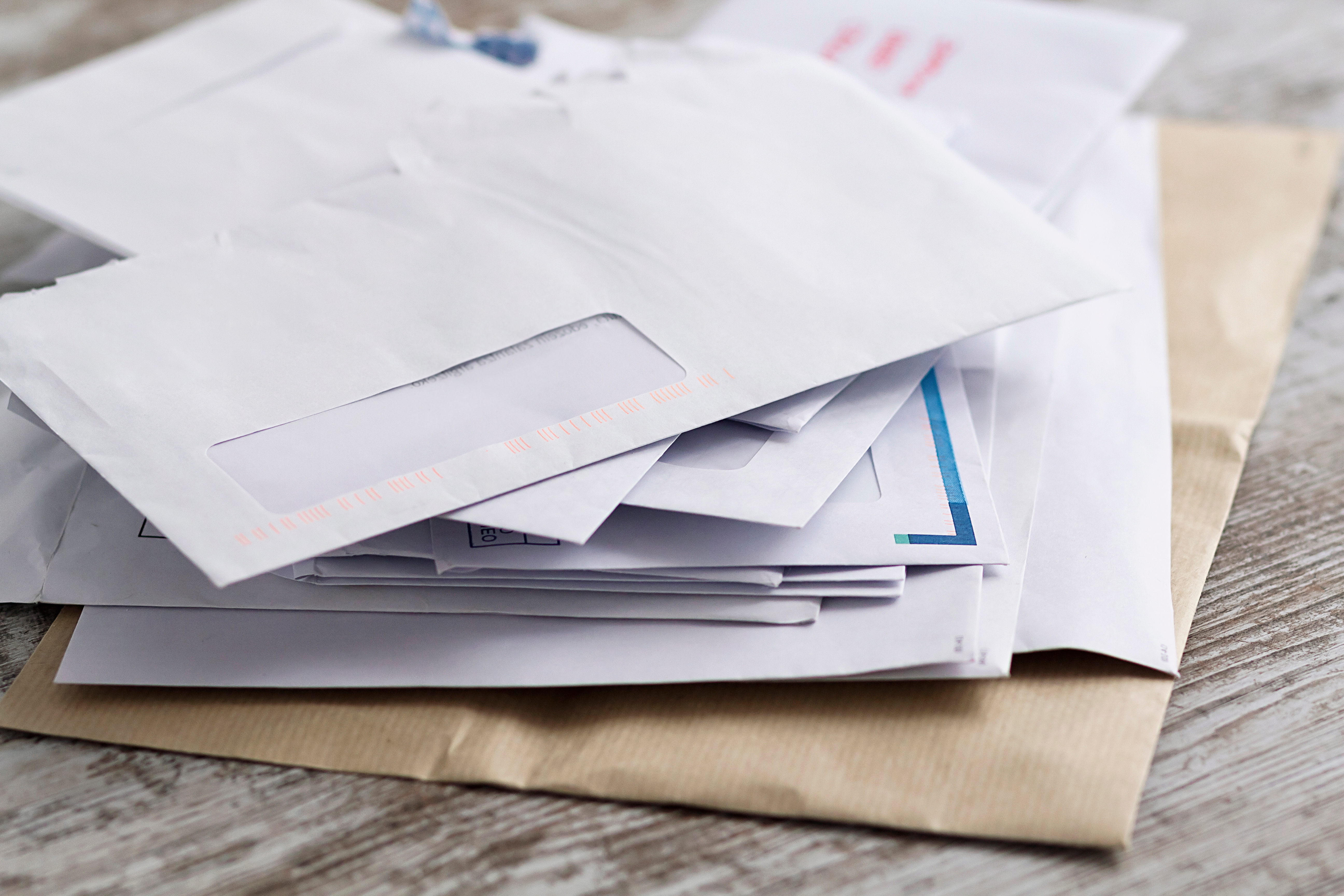 Stack of unpaid bills