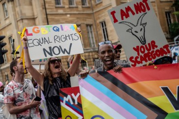 LGBTQ protesters at a Pride Event