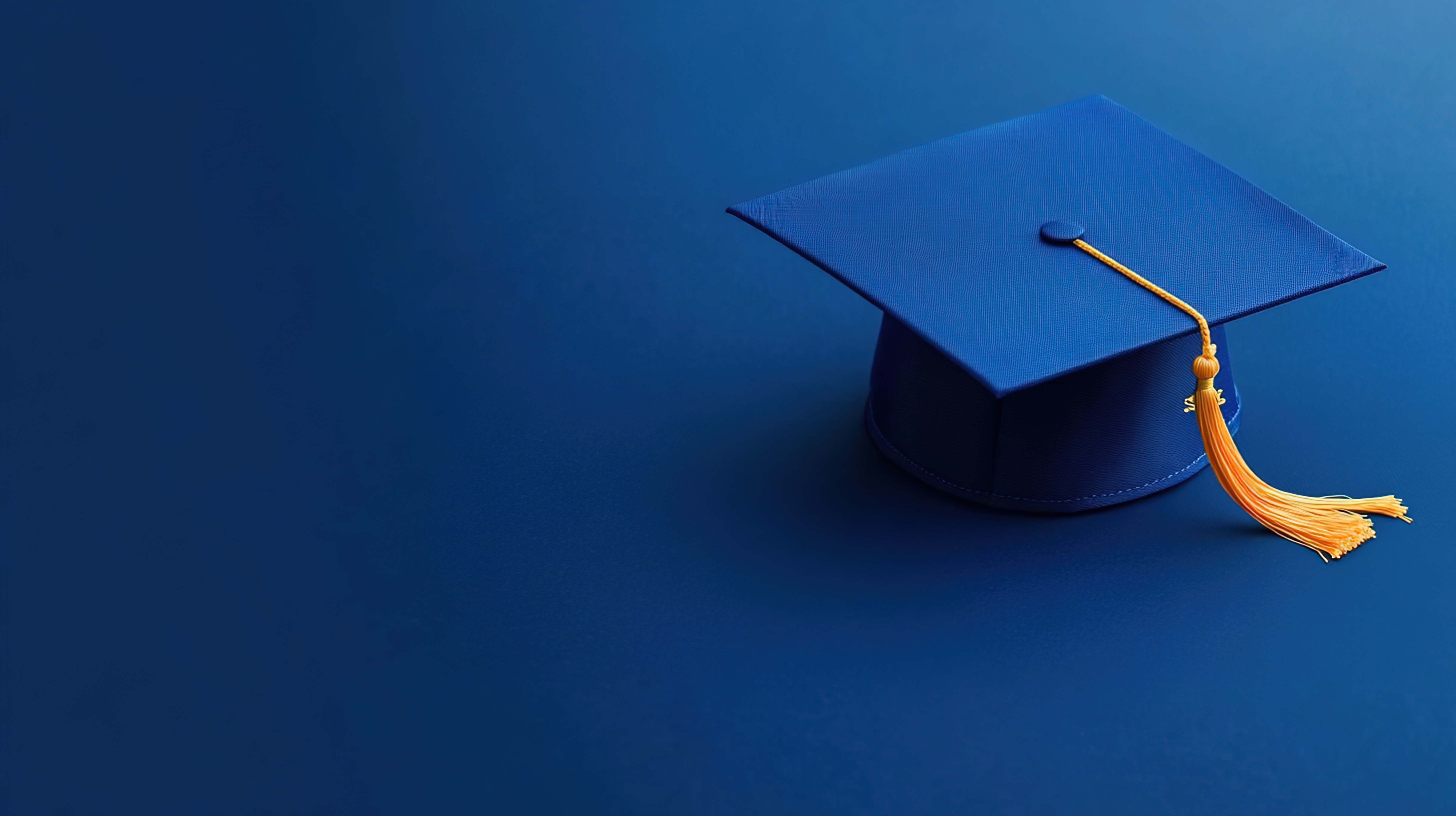 Graduation cap, blue background