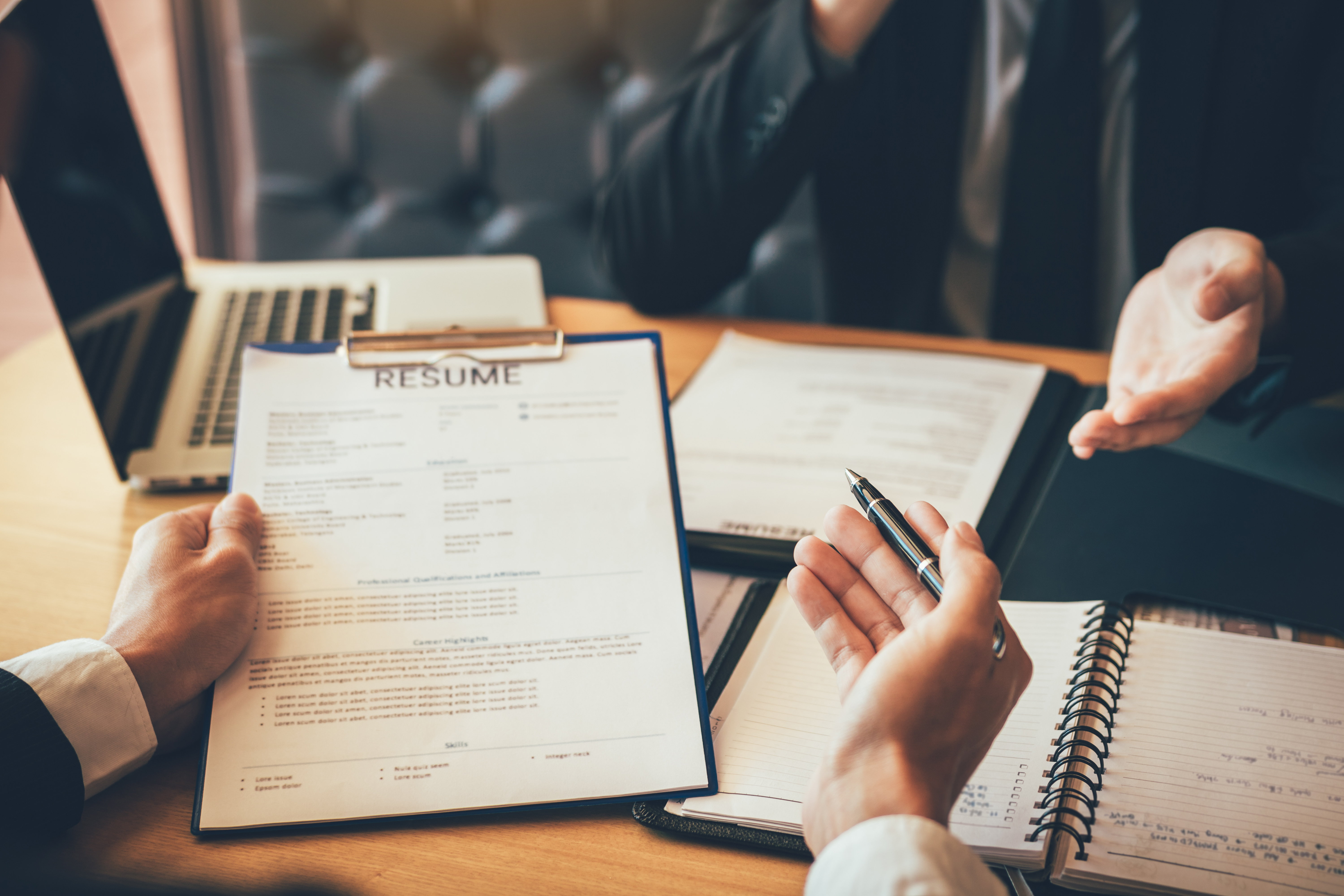Man reviewing a resume