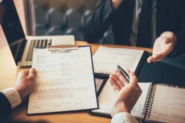 Man reviewing a resume