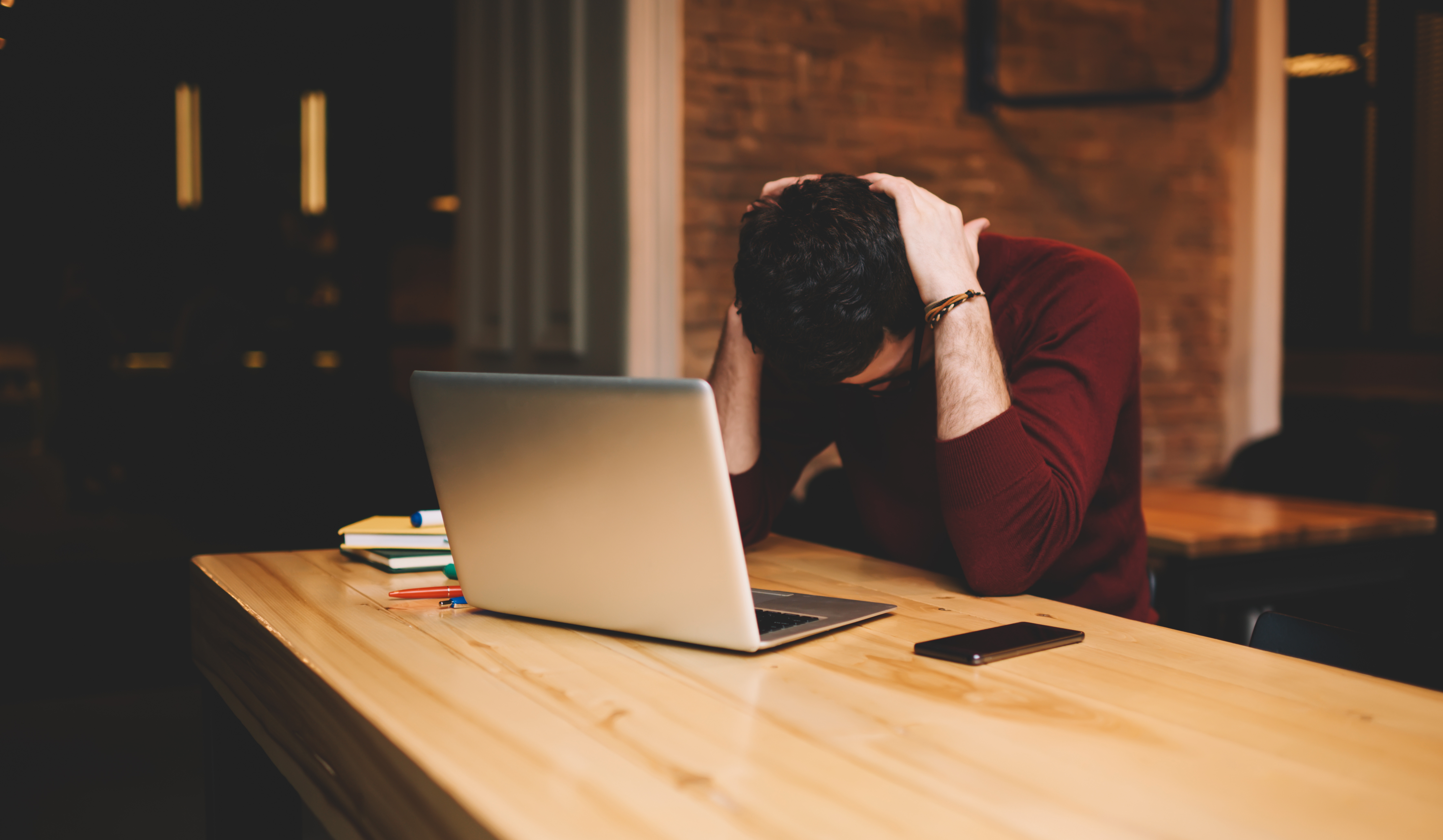Man upset at work