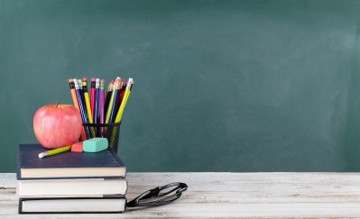 Back to school items on a desk