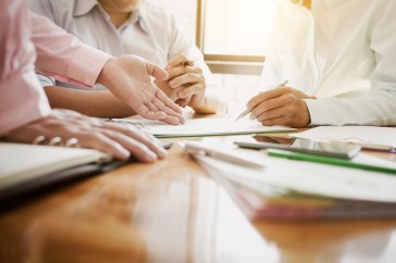People working together at a desk