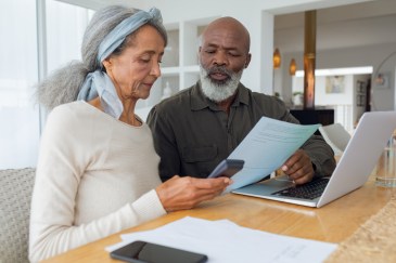 Older people looking at their finances