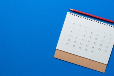 Calendar against a blue background