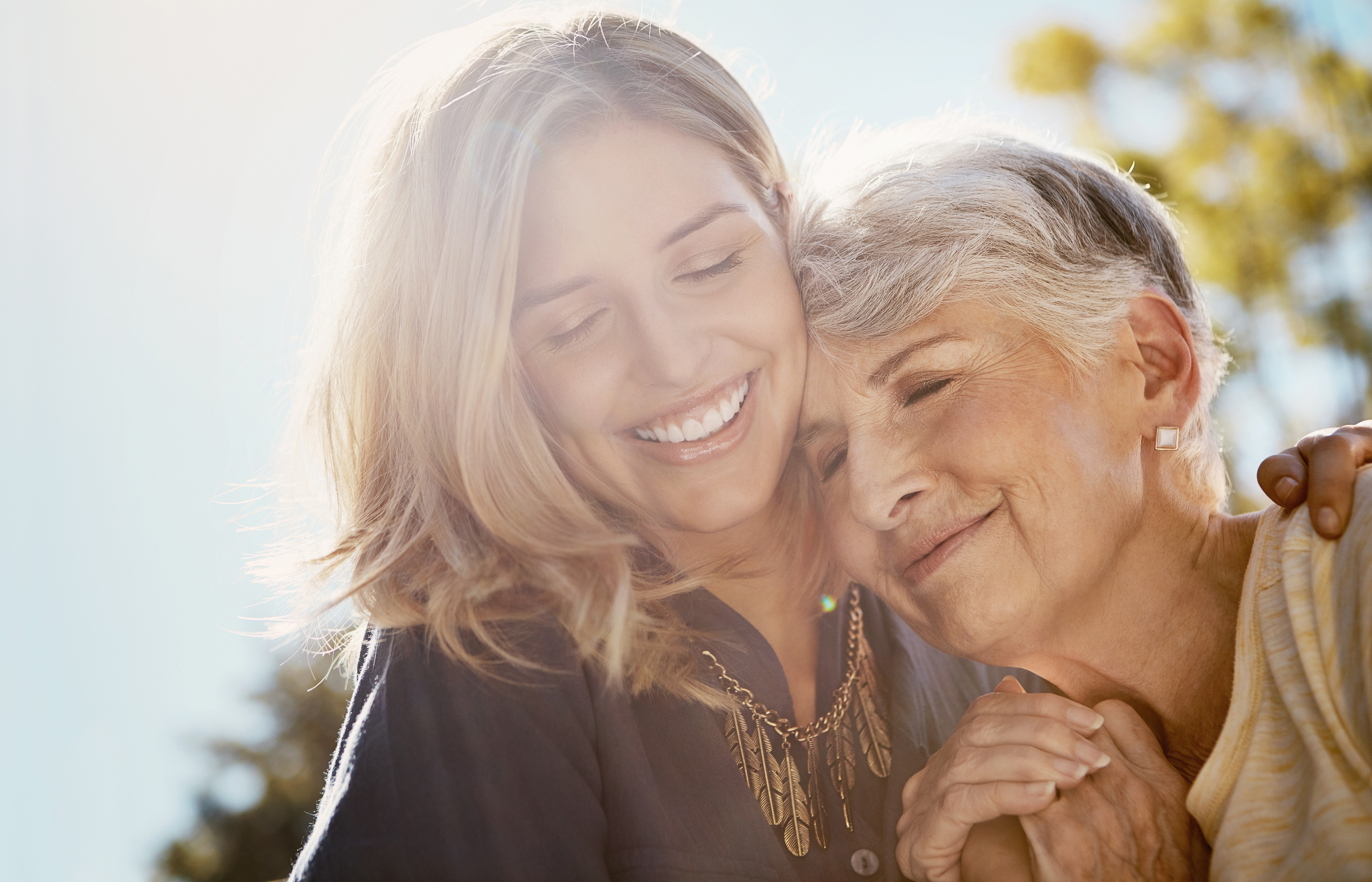 Woman hugging her mother