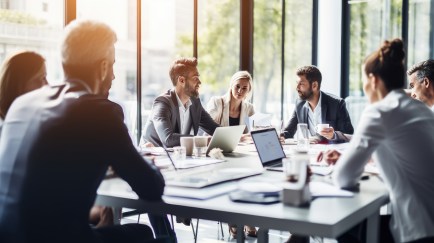 Employees in a meeting in conference room