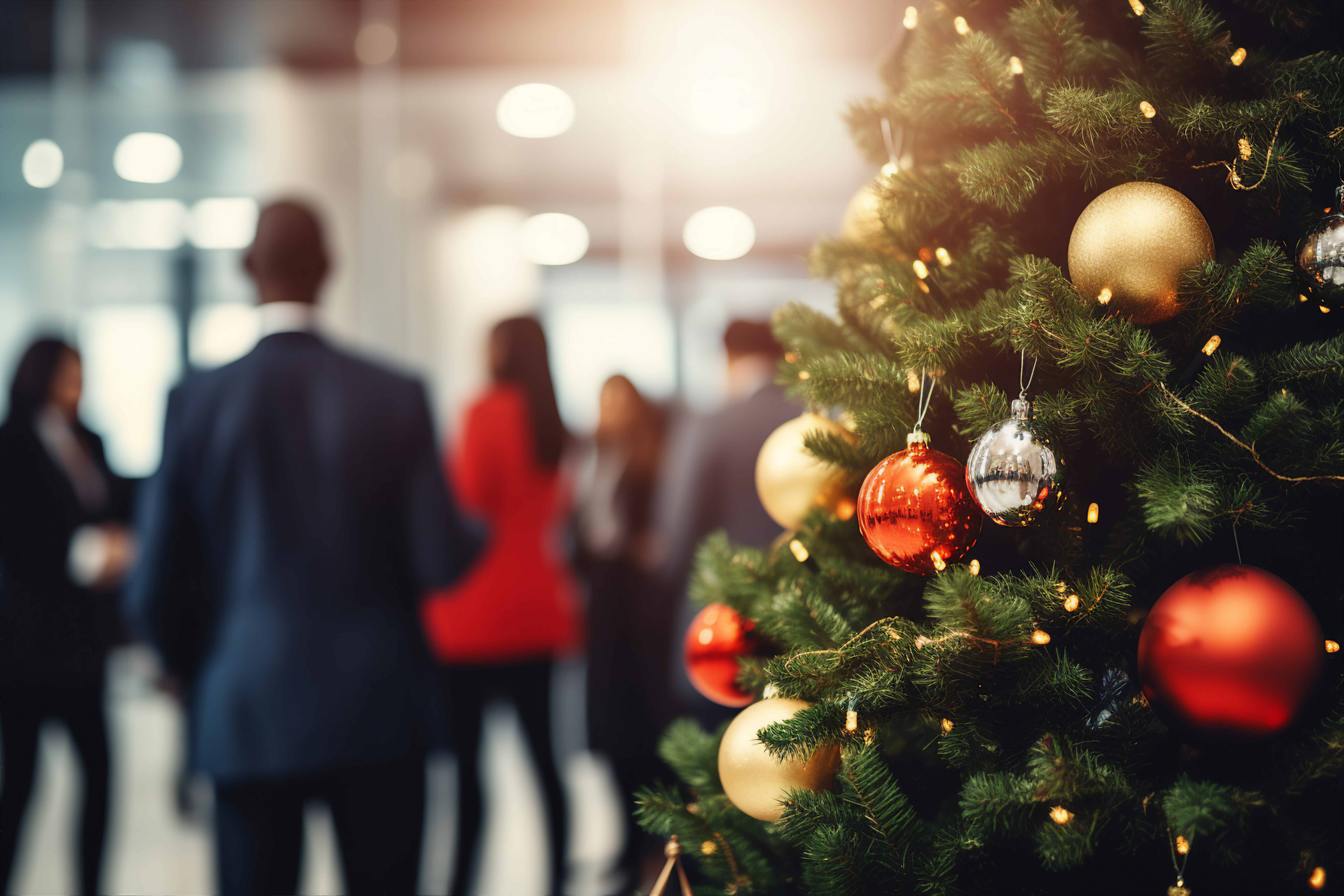 Christmas tree at an office