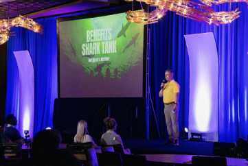 Contestant at Benefit Shark Tank event