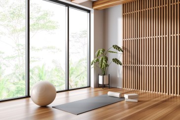 Yoga mat and ball