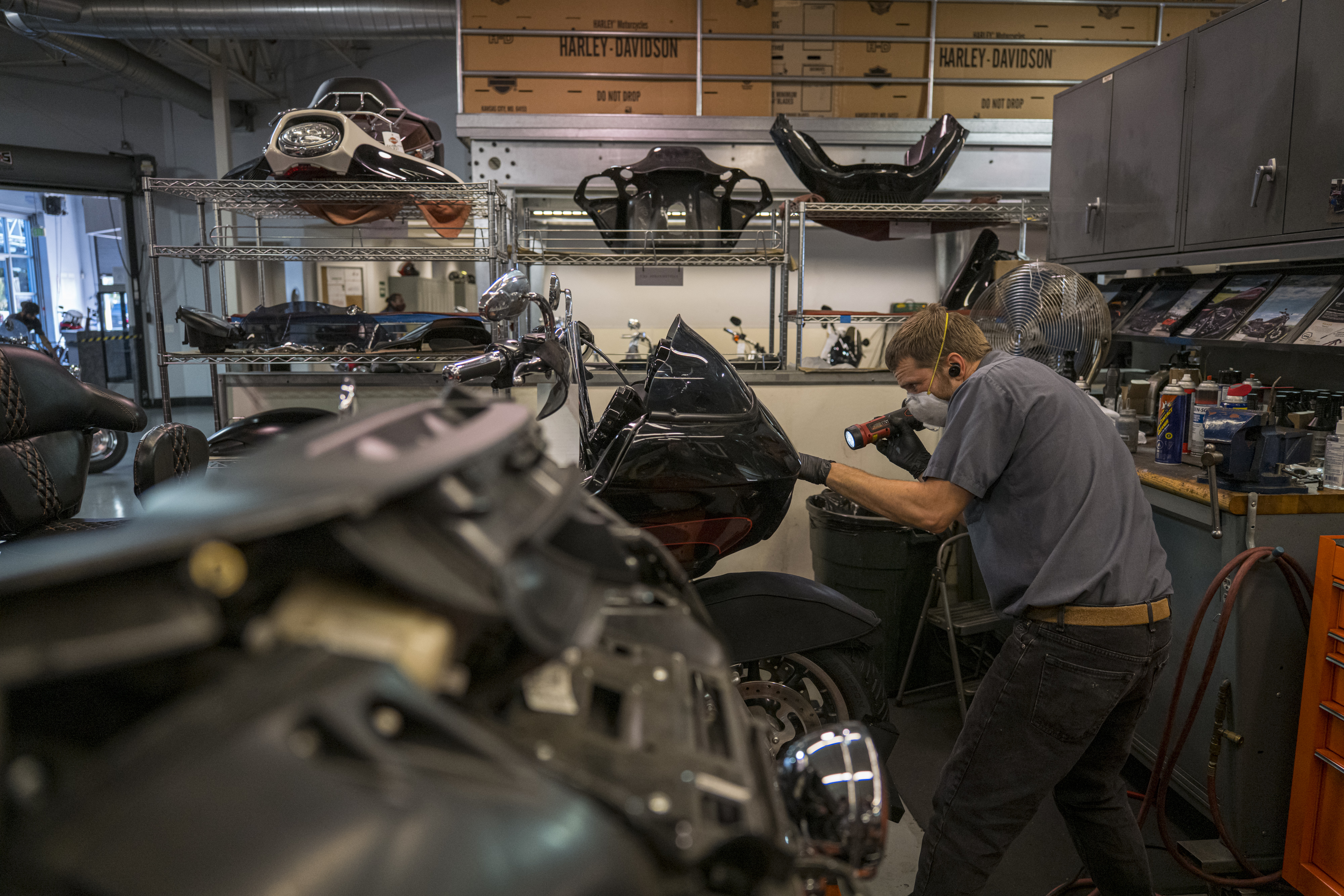 Man working in auto parts facility