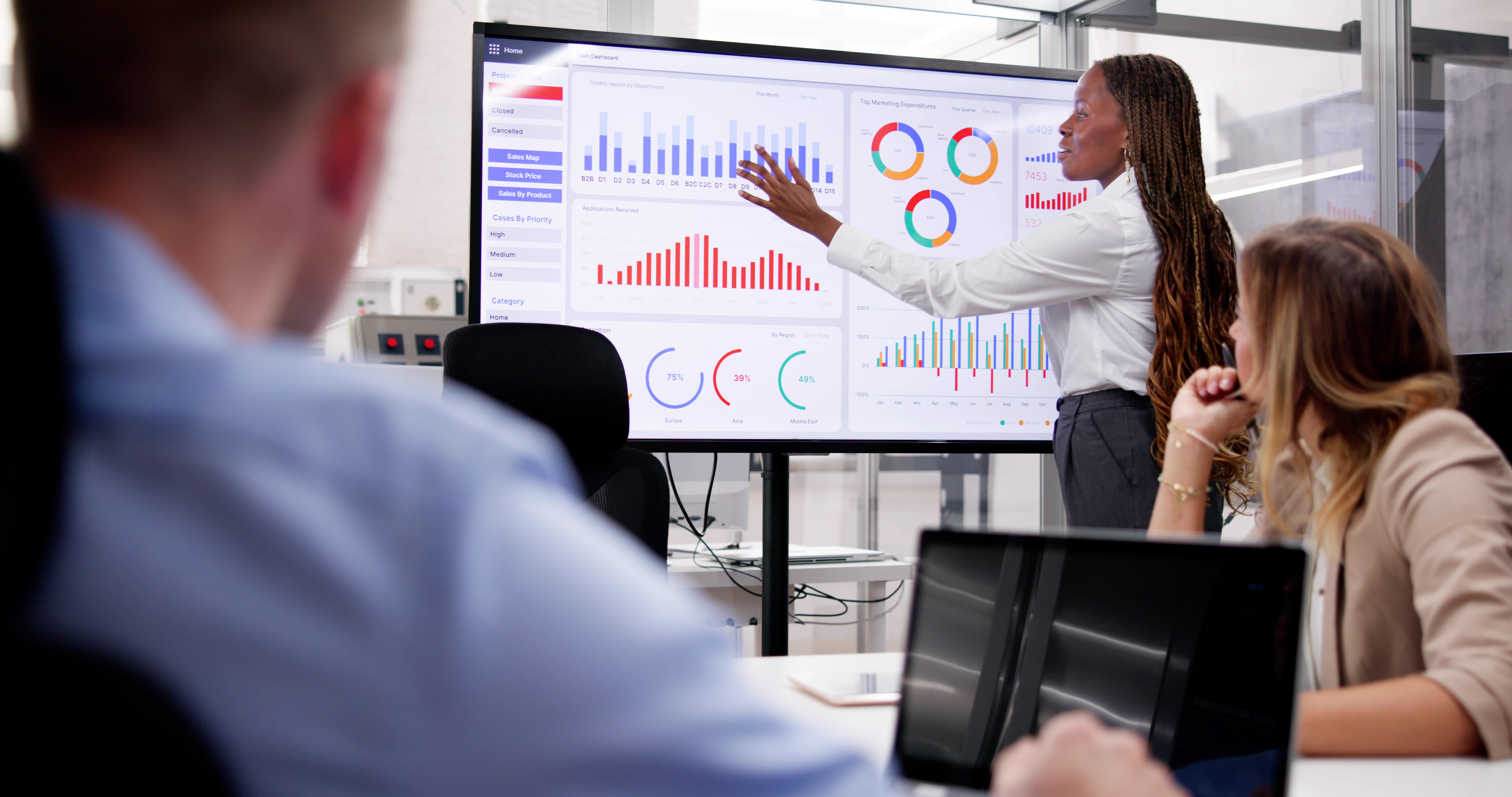 Woman presenting data in meeting