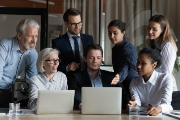 Employees from different generations working together