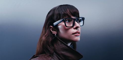 Woman wearing Meta AI glasses