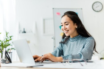 Woman working on computer