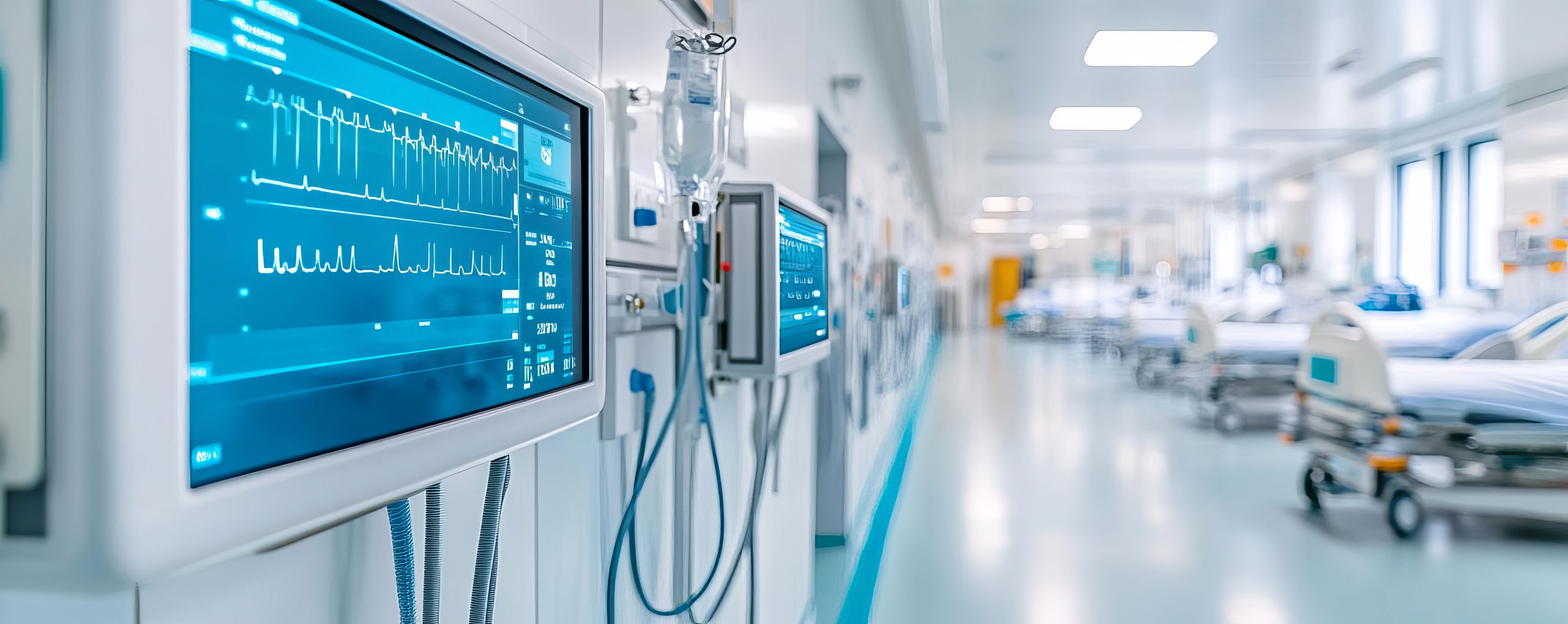 Healthcare facility with smart building technology for energy conservation, eco-friendly design, green healthcare.