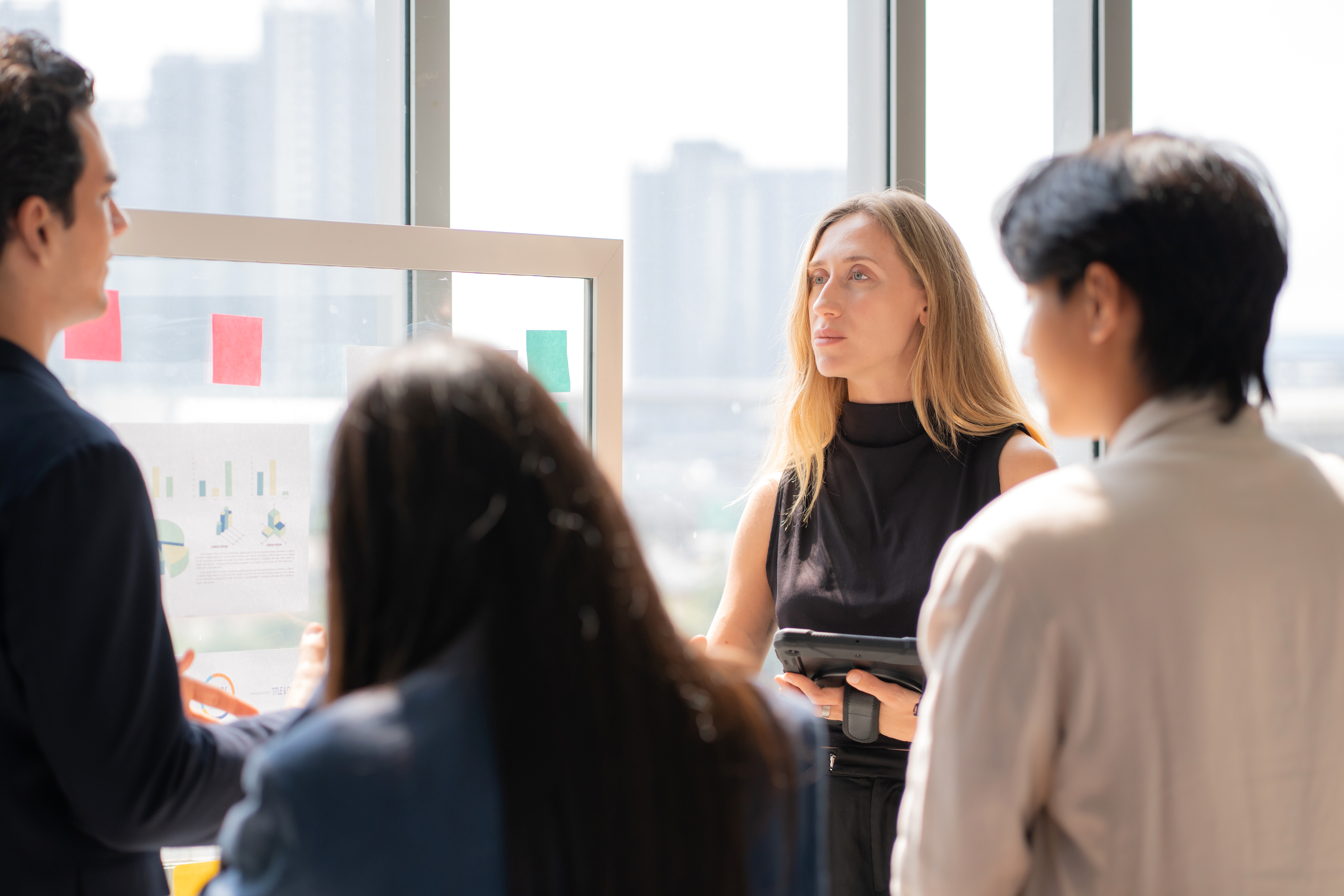 Group of employees talking
