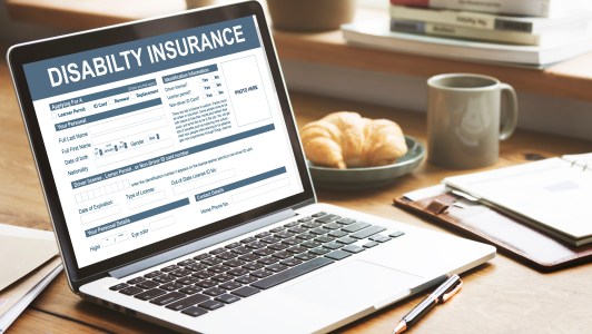 Disability Insurance Form Contract Concept